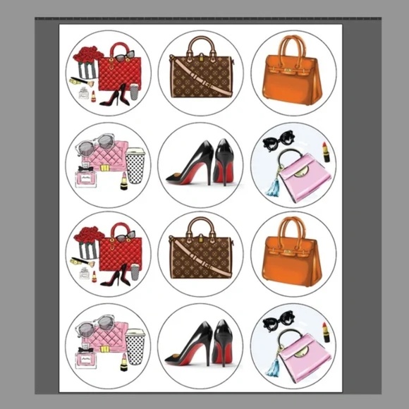 x120 Handbag Shoe Purse Stickers Fashion Scrapbook Planner Posh Gift Sticker Her - Picture 1 of 1